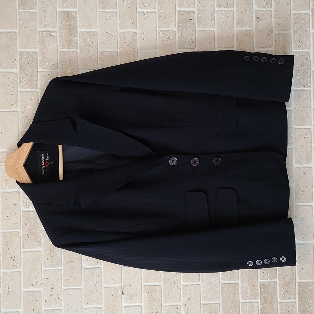 Simply Manakin Women's Dark Navy Blue Office Jacket (Sz 10 Petite)